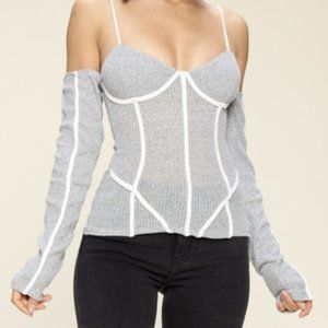 Sexy  Cold Shoulder Top